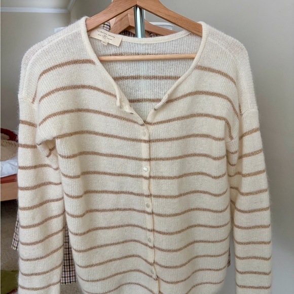 Sézane Gaspard XS Cardigan Ecru Gold Shimmer Limited Edition - Picture 3 of 7